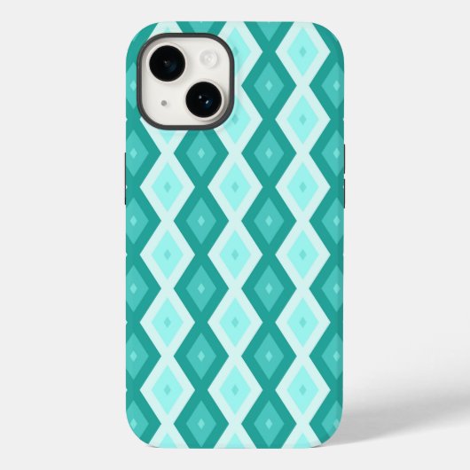 ターコイズダイヤモンドパターン Case-Mate iPhoneケース (裏面)