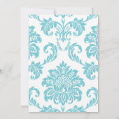 ターコイズダマスウェディング招待状 招待状 (裏面)