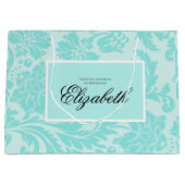 ターコイズダマスク大型ギフトバッグ ラージペーパーバッグ (正面)