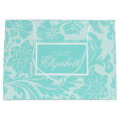 ターコイズダマスク大型ギフトバッグ ラージペーパーバッグ (正面)