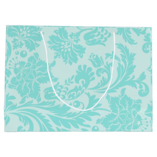 ターコイズダマスク大型ギフトバッグ ラージペーパーバッグ (裏面)