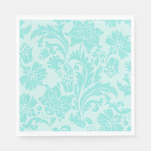 ターコイズダマスク紙 スタンダードランチョンナプキン (正面)