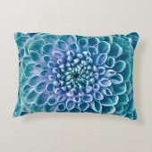 ターコイズダリアフラワーマクロの背景 アクセントクッション (裏面)