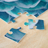 ターコイズダリアフラワーマクロの背景 ジグソーパズル (側面)