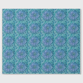 ターコイズダリアフラワーマクロの背景 ラッピングペーパー (フラット)