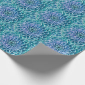 ターコイズダリアフラワーマクロの背景 ラッピングペーパー (角)