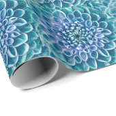 ターコイズダリアフラワーマクロの背景 ラッピングペーパー (ロールコーナー)