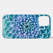 ターコイズダリアフラワーマクロの背景 Case-Mate iPhoneケース (裏面 (横))