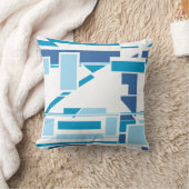 ターコイズダークアンドライトブルーサウスウエストアートルック クッション (ブランケット)