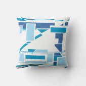 ターコイズダークアンドライトブルーサウスウエストアートルック クッション (裏面)