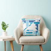 ターコイズダークアンドライトブルーサウスウエストアートルック クッション (椅子)