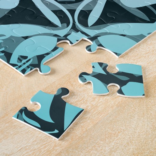 ターコイズダークグリーンダマスクマンダラ ジグソーパズル (側面)