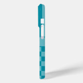 ターコイズチェックストライプ オーダーメイド Case-Mate iPhoneケース (裏面 / 左)