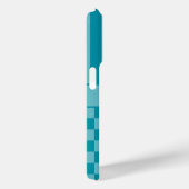 ターコイズチェックストライプ オーダーメイド Case-Mate iPhoneケース (裏面 / 右)