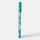ターコイズチェックストライプ オーダーメイド Case-Mate iPhoneケース (裏面 / 右)