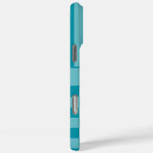ターコイズチェック柄ストライプ オーダーメイド Case-Mate iPhoneケース (裏面 / 右)