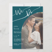 ターコイズツー フォト 手書き ウェディング インビテーション (正面)