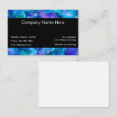 ターコイズティール(緑がかった色)とパープルモダン抽象芸術 名刺 (正面/裏面)