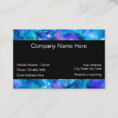 ターコイズティール(緑がかった色)とパープルモダン抽象芸術 名刺 (正面)