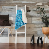 ターコイズティール（緑がかった色）と青い渦巻きリボン シェルパブランケット