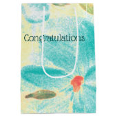 ターコイズティール（緑がかった色）と黄色 ミディアムペーパーバッグ (裏面)