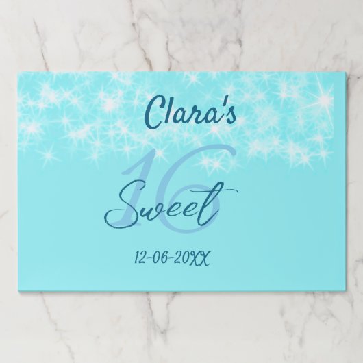 ターコイズティール（緑がかった色）アゲイト甘い16誕生日を追加da ペーパーパッド (正面)