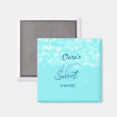 ターコイズティール(緑がかった色)アゲイト甘い16誕生日を追加da マグネット (正面/裏面)