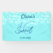 ターコイズティール（緑がかった色）アゲイト甘い16誕生日を追加da 横断幕 (横)