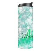 ターコイズティール（緑がかった色）アゲートアクアモノグラム追加文字 タンブラー (回転左)