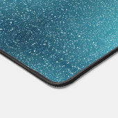 ターコイズティール（緑がかった色）アゲートアクアモノグラム追加文字 デスクマット (コーナー)