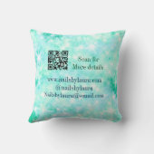 ターコイズティール(緑がかった色)アゲートアクア爪、 ネイル追加サイトq クッション (裏面)