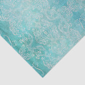 ターコイズティール（緑がかった色）クラシックバロックエレガント動揺して 薄葉紙 (詳細)
