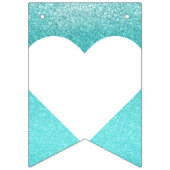 ターコイズティール（緑がかった色）グラデーショングリッタースウィート16 SIXEN バンティングフラッグ (第1の旗)