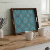 ターコイズティール（緑がかった色）グリーンマンダララウンドスターパターン 薄葉紙