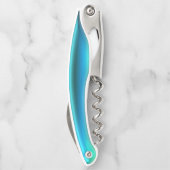 ターコイズティール(緑がかった色)ゲルスクリプトコルスクリュボトルオープナー ソムリエナイフ (裏面)