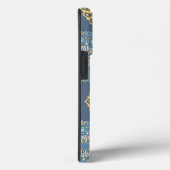 ターコイズティール(緑がかった色)ブルーアンイエローマンダラアートパターン Case-Mate iPhoneケース (裏面 / 右)