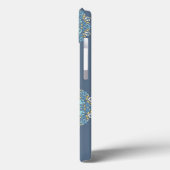 ターコイズティール(緑がかった色)ブルーアンイエローマンダラアートパターン Case-Mate iPhoneケース (裏面 / 左)