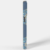 ターコイズティール（緑がかった色）ブルーアンイエローマンダラアートパターン Case-Mate iPhoneケース (裏面 / 右)