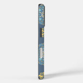 ターコイズティール（緑がかった色）ブルーアンイエローマンダラアートパターン Case-Mate iPhoneケース (裏面 / 右)