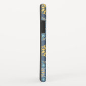 ターコイズティール（緑がかった色）ブルーアンイエローマンダラアートパターン Case-Mate iPhoneケース (裏面/右)