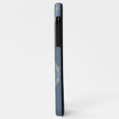 ターコイズティール（緑がかった色）ブルーアンイエローマンダラアートパターン Case-Mate iPhoneケース (裏面/左)