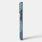 ターコイズティール（緑がかった色）ブルーアンイエローマンダラアートパターン Case-Mate iPhoneケース (裏面 / 左)