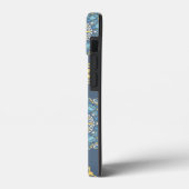 ターコイズティール(緑がかった色)ブルーアンイエローマンダラアートパターン Case-Mate iPhoneケース (裏面 / 左)