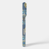 ターコイズティール（緑がかった色）ブルーアンイエローマンダラアートパターン Case-Mate iPhoneケース (裏面 / 右)