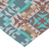 ターコイズティール(緑がかった色)ブルーダークレッドブラウングレートライバルアート ミディアムテーブルランナー (コーナー)