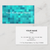 ターコイズティール(緑がかった色)ブルーパターン 名刺 (正面/裏面)