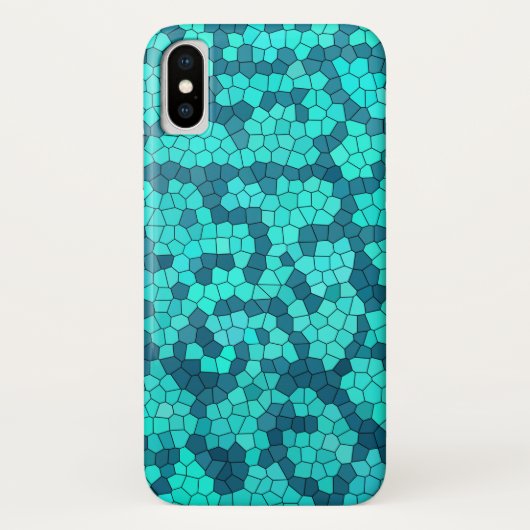 ターコイズティール（緑がかった色）ブルーパターン Case-Mate iPhoneケース (裏面)