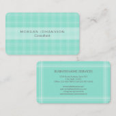 ターコイズティール(緑がかった色)プレシンプルイドストライプモダンエレガント 名刺 (正面/裏面)