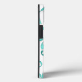 ターコイズティール(緑がかった色)ホワイトバレーボール模様ギフト Case-Mate iPhoneケース (裏面 / 右)