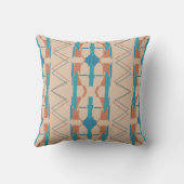 ターコイズティール（緑がかった色）ラストタンサウスウエストルックモザイク クッション (裏面)